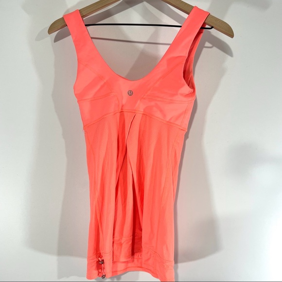 Lululemon Coral Orange Athletic Tank Top - Picture 2 of 3